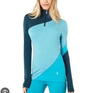 Smartwool Merino 250 Baselayer Asymmetrical Colorblock 1/4 Zip Women's Medium